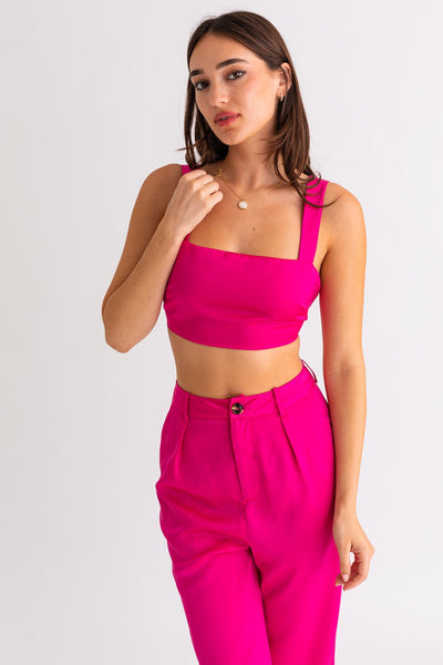 Satin Cropped Top