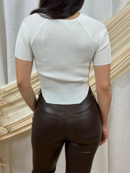 Short Sleeve Square Neck Top