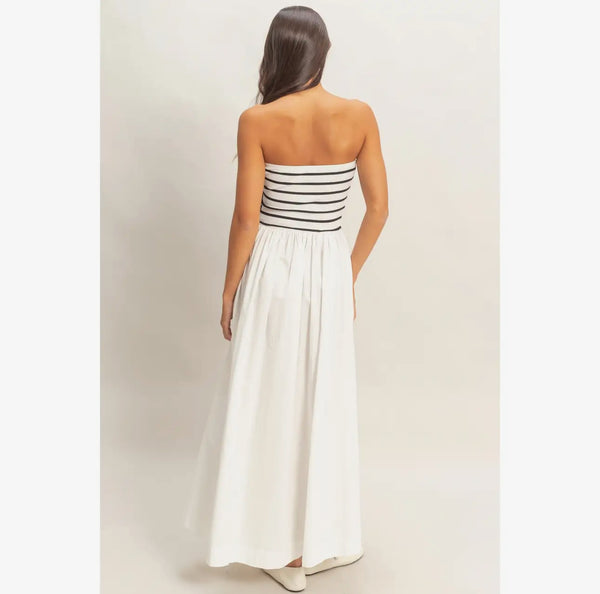 Flowy Midi Dress- Striped