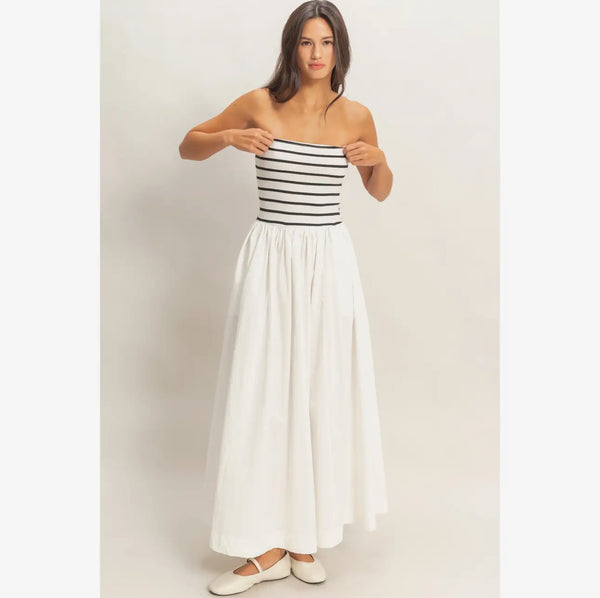 Flowy Midi Dress- Striped