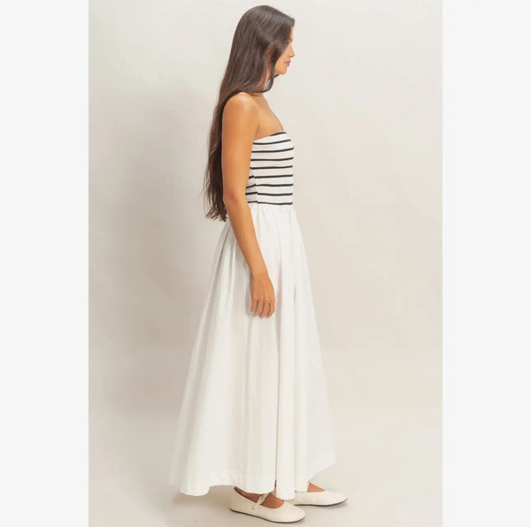 Flowy Midi Dress- Striped