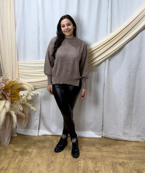 Ribbed Mock Neck Sweater