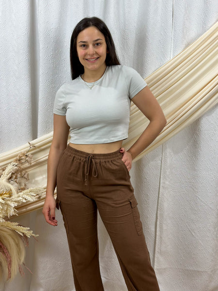 Linen Cargo Pants