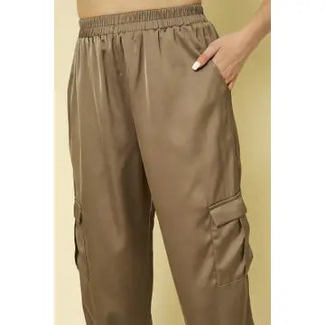 Satin Cargo Joggers