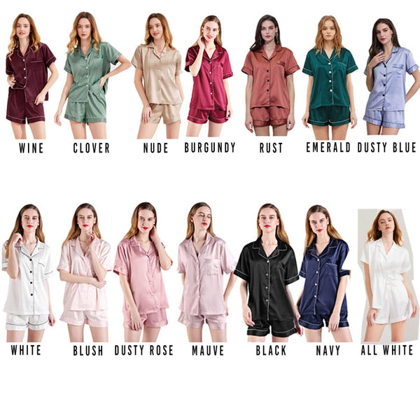 Satin Bridesmaid Pajamas, Sorority Pajamas, Pajama Set