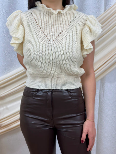 Ruffle Sleeve Sweater