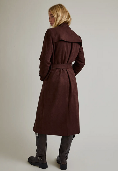 Suede Long Trench Coat