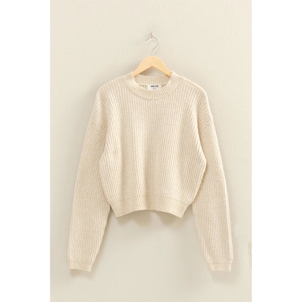 Ribbed Crew Neck Sweater