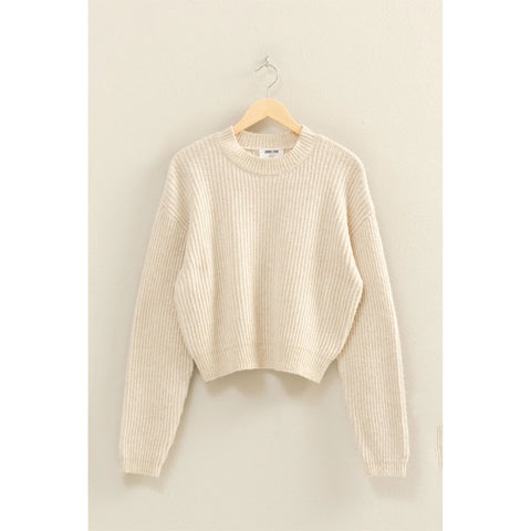 Ribbed Crew Neck Sweater