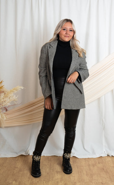 Houndstooth Boyfriend Jacket