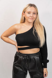 Cut Out One Shoulder Top