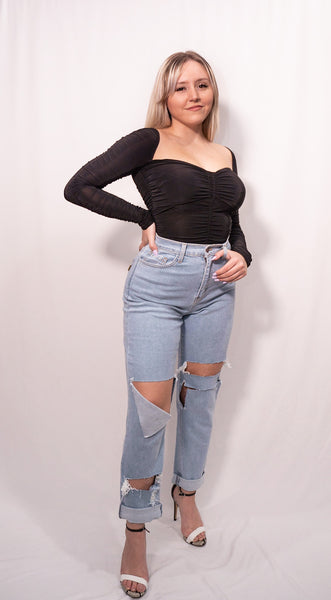 Slashed Boyfriend Jeans