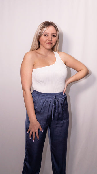 Ribbed One Shoulder Bodysuit