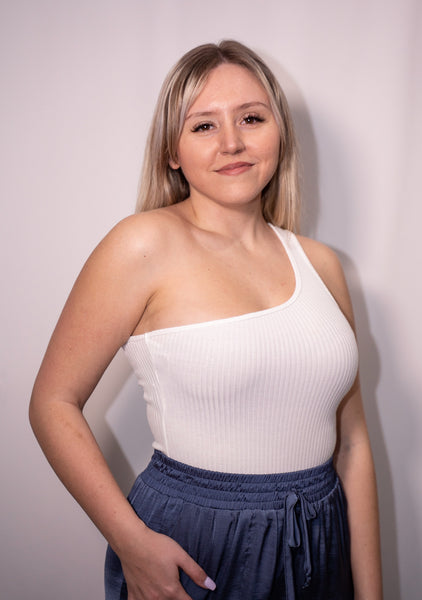 Ribbed One Shoulder Bodysuit