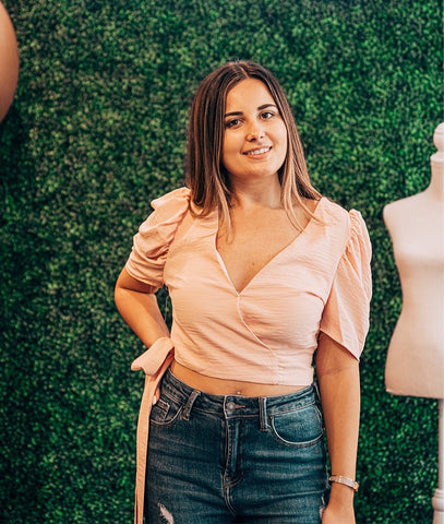Wrap Puff Sleeve Top