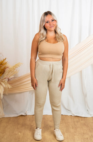Ribbed Knit Jogger Pants