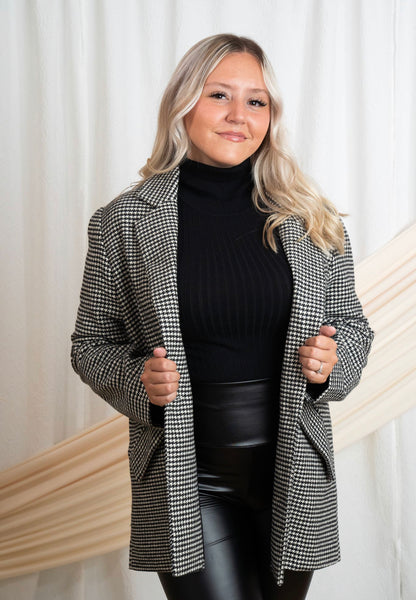 Houndstooth Boyfriend Jacket