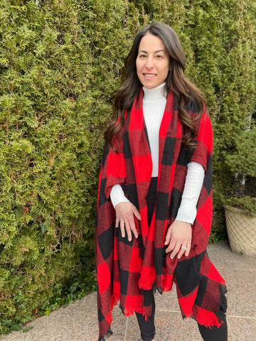 Buffalo Check Pocket Poncho