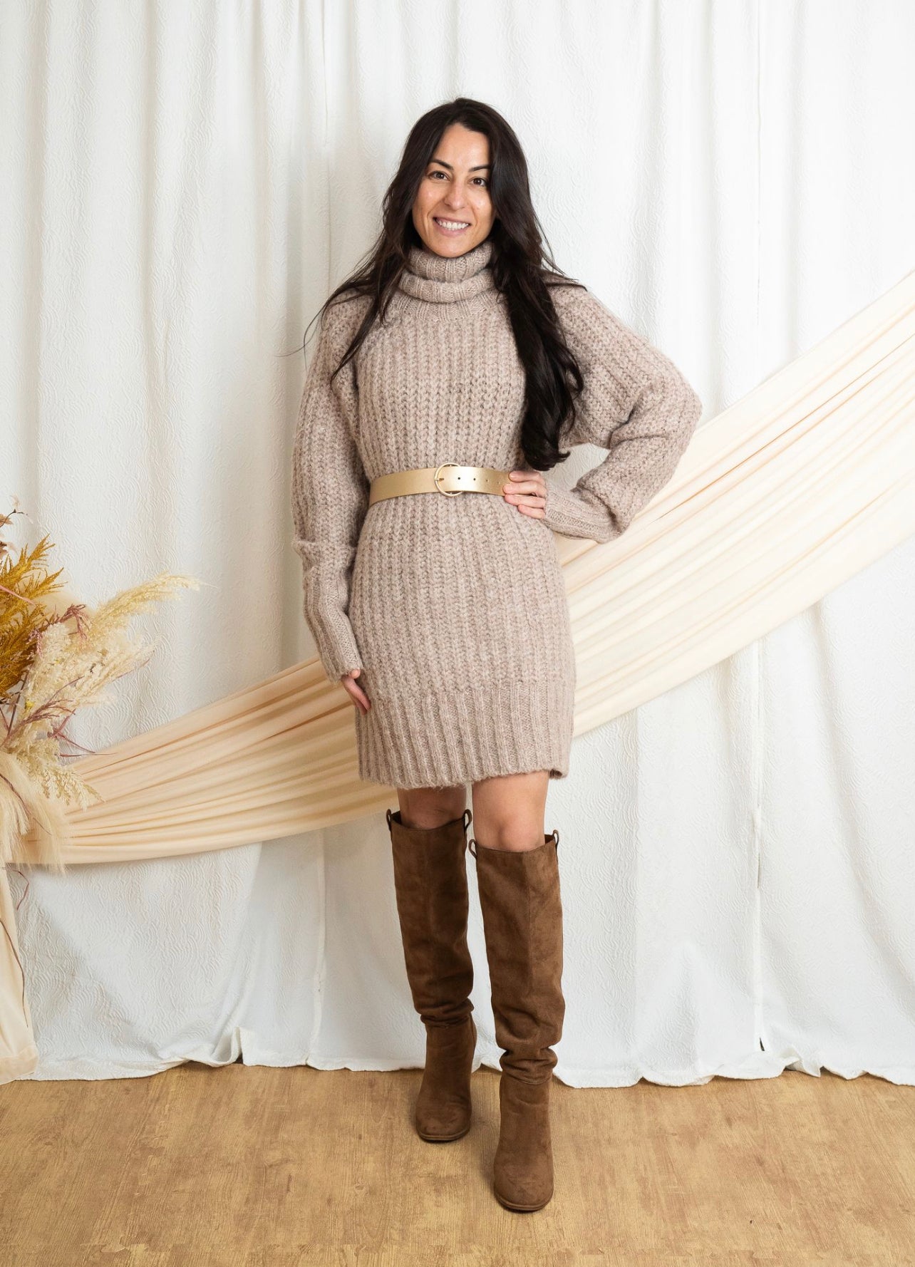Chunky Turtle Neck Sweater Dress Gioia Boutique Chunky Turtle Neck Sweater Dress Gioia Boutique