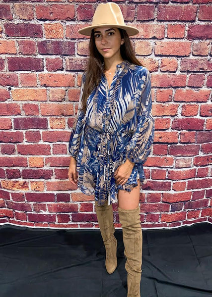 Long Sleeve Palm Dress