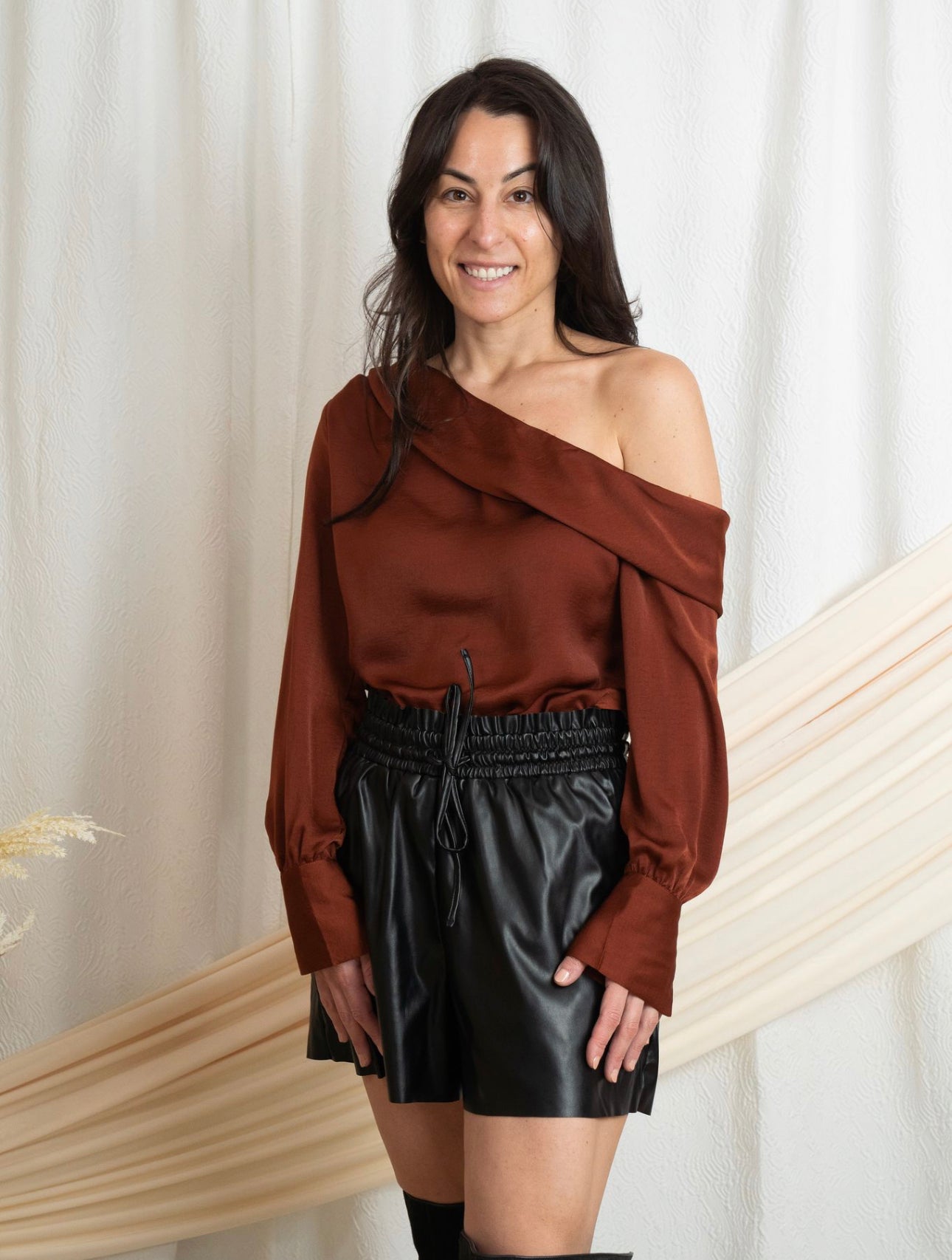 Draped One Shoulder Top