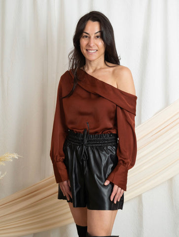Draped One Shoulder Top