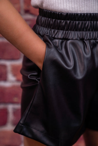 Faux Leather Shorts