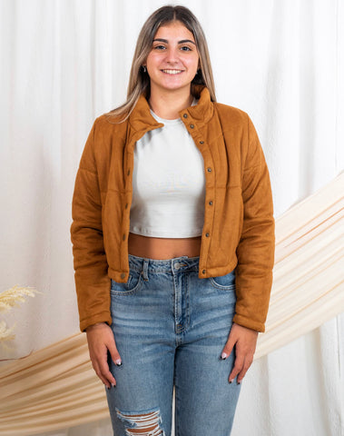 Suede Puffer Jacket