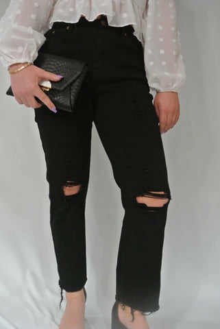 Destroyed High Rise Jeans