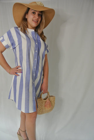 Short Sleeve Button Down Beach Dress