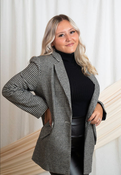 Houndstooth Boyfriend Jacket