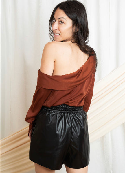 Draped One Shoulder Top
