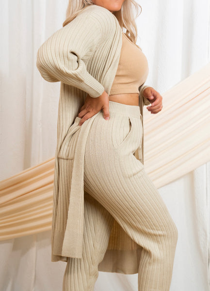 Ribbed Knit Jogger Pants